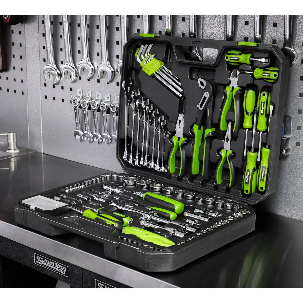 Siegen by Sealey Mechanic's Tool Kit 135 Piece 1/4" 1/2" Drive Sockets Spanners Hex Keys 