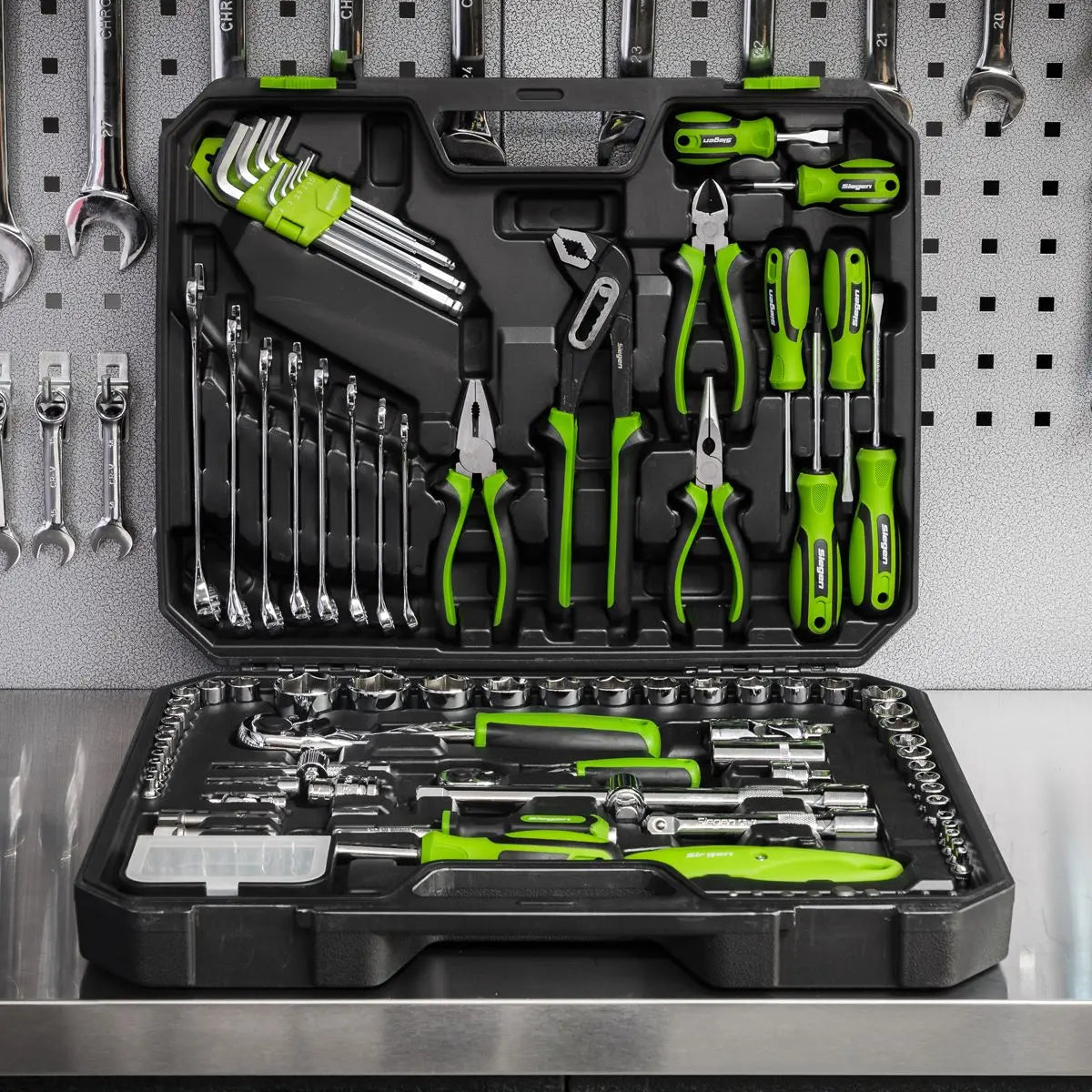 Siegen by Sealey Mechanic's Tool Kit 135 Piece 1/4" 1/2" Drive Sockets Spanners Hex Keys 