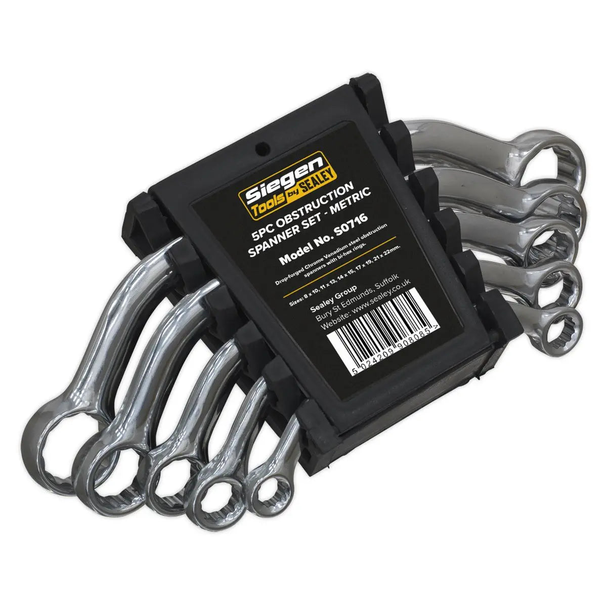 Siegen by Sealey Obstruction Spanner Set 5pc Metric 