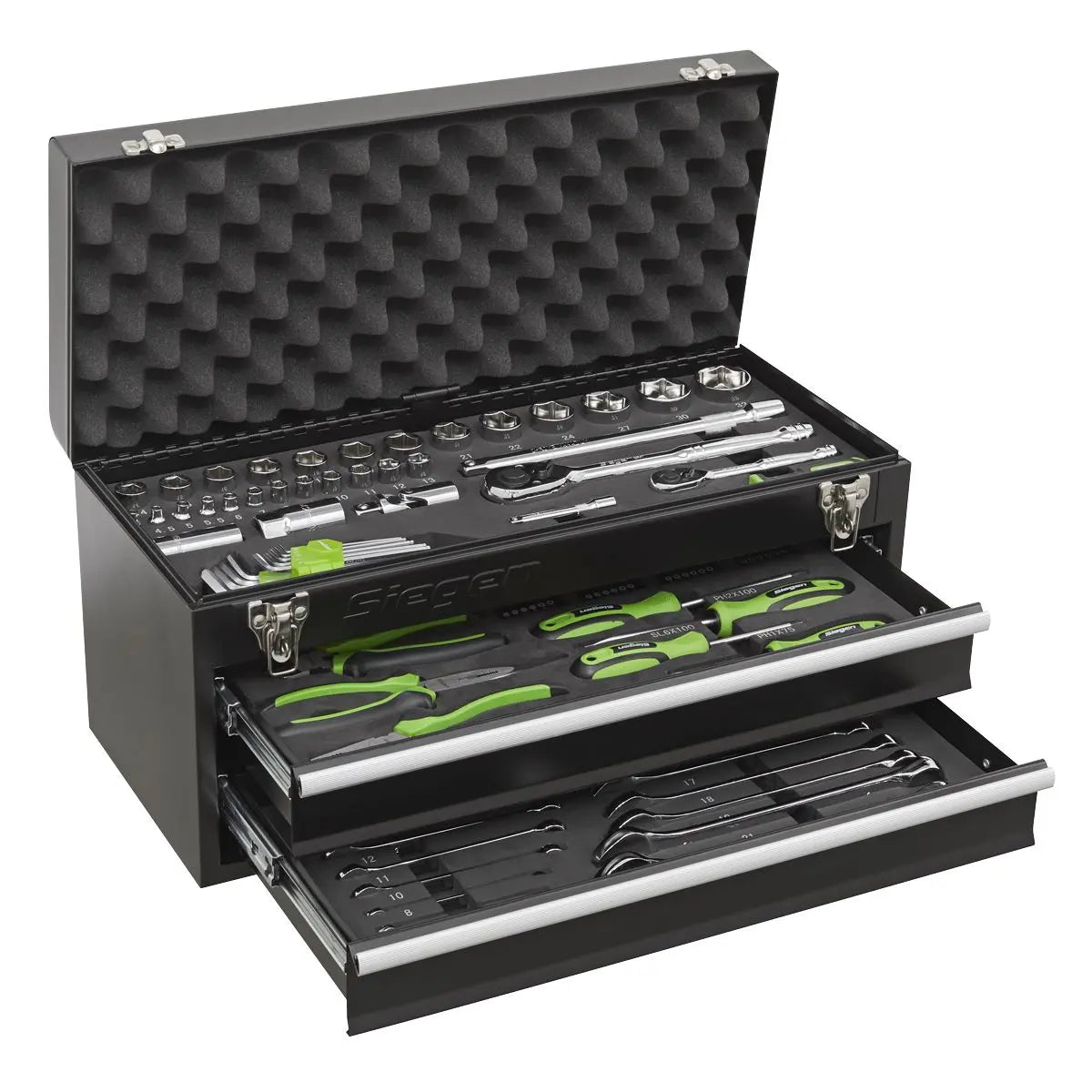 Siegen by Sealey Portable Tool Chest 2 Drawer with 90pc Tool Kit 