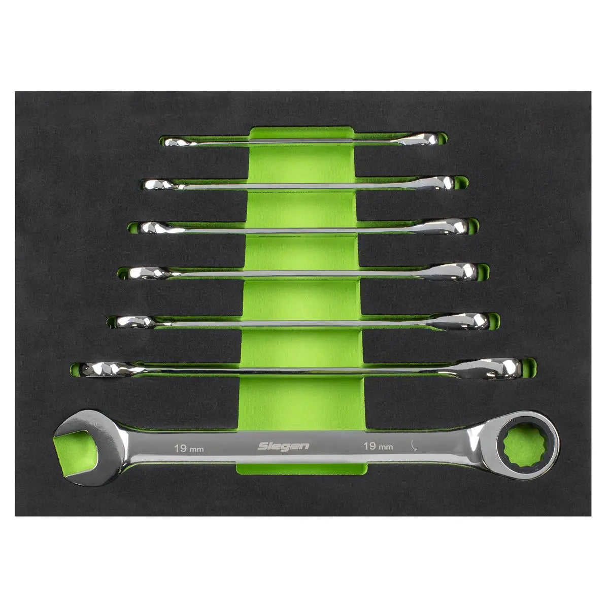 Siegen by Sealey Ratchet Combination Spanner Set 7pc Metric 