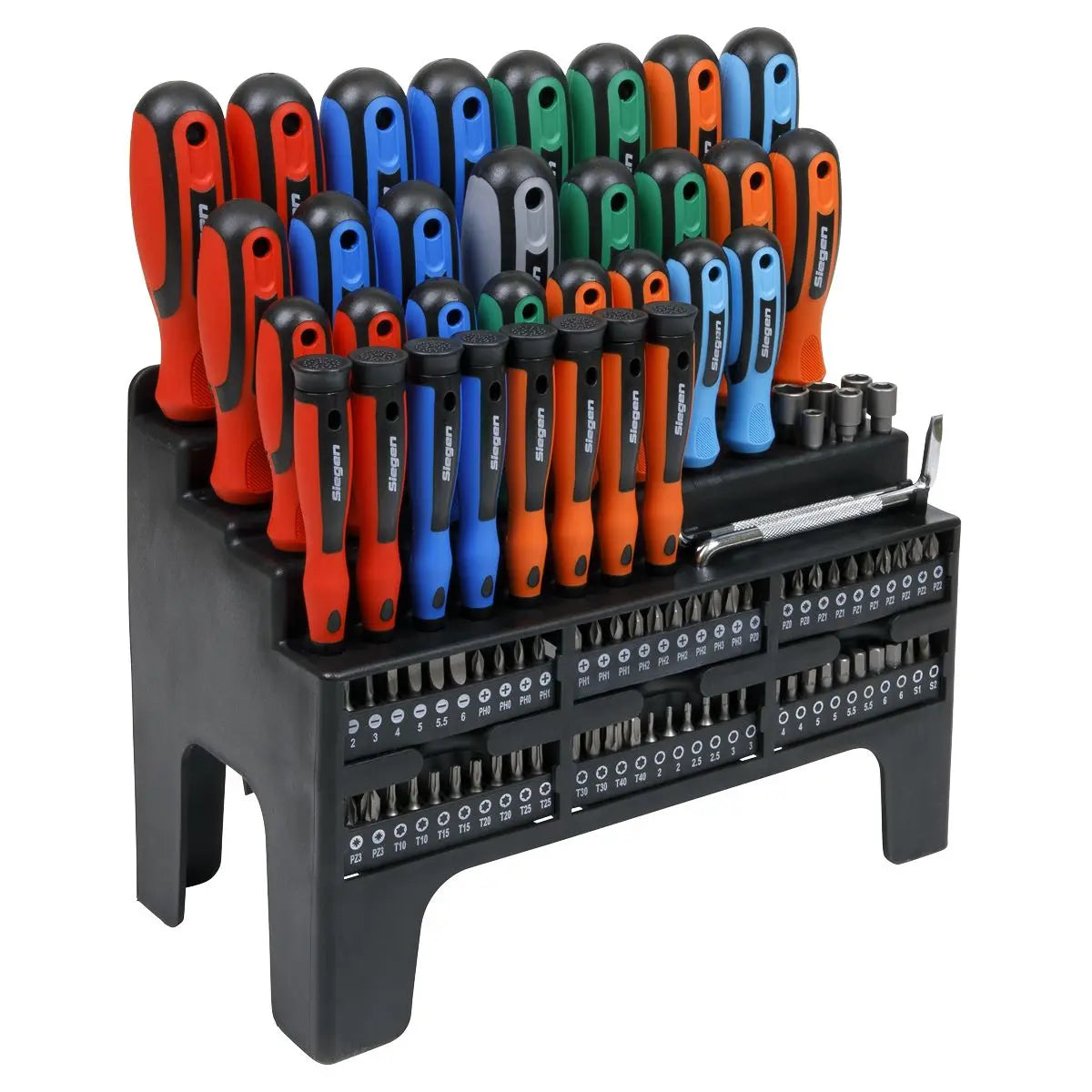 Siegen by Sealey Screwdriver, Bit & Nut Driver Set 100pc  White Rose Tools