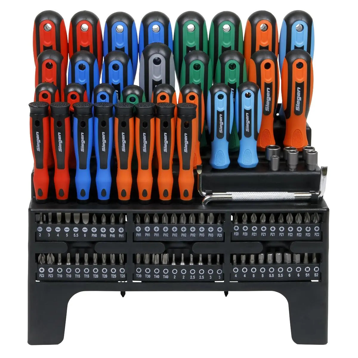 Siegen by Sealey Screwdriver, Bit & Nut Driver Set 100pc  White Rose Tools