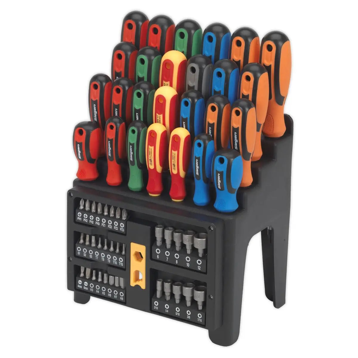 Siegen by Sealey Screwdriver, Bit & Nut Driver Set 61pc 