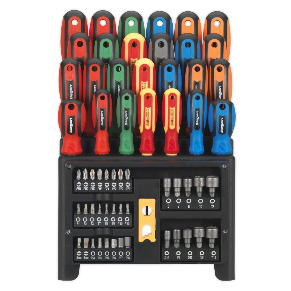 Siegen by Sealey Screwdriver, Bit & Nut Driver Set 61pc 