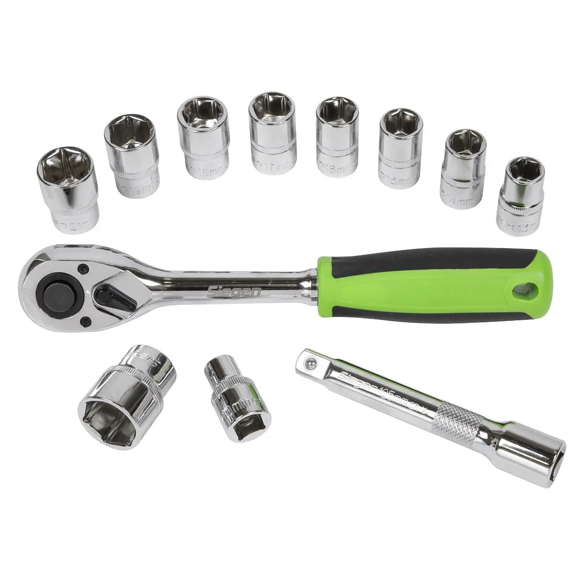 Siegen by Sealey Socket Set 12pc 1/2"Sq Drive WallDrive® Metric 