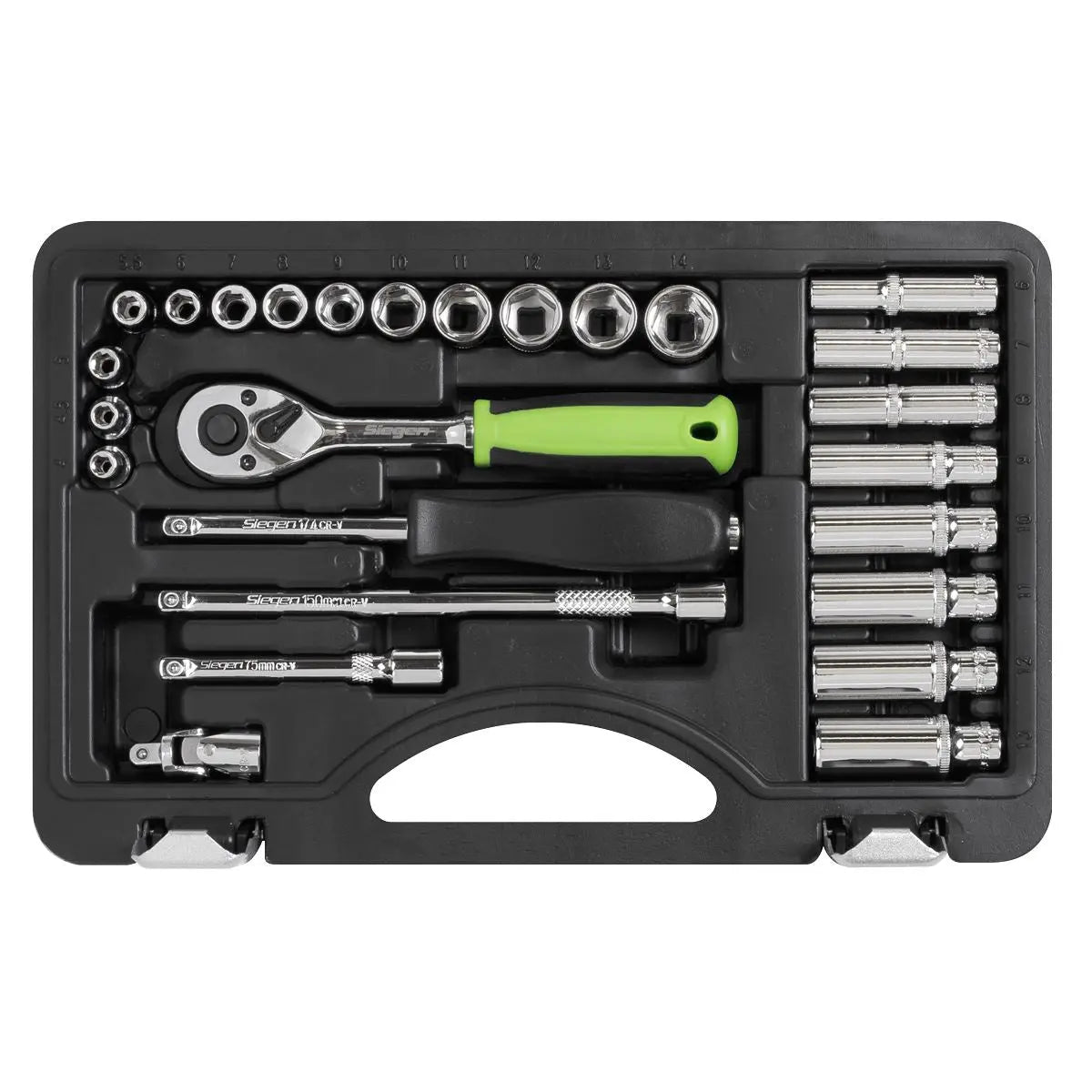 Siegen by Sealey Socket Set 26pc 1/4"Sq Drive Metric 