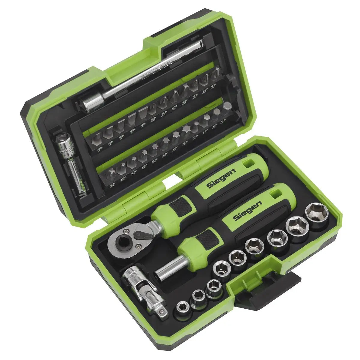 Siegen by Sealey Socket & Bit Set 38pc 1/4"Sq Drive  White Rose Tools