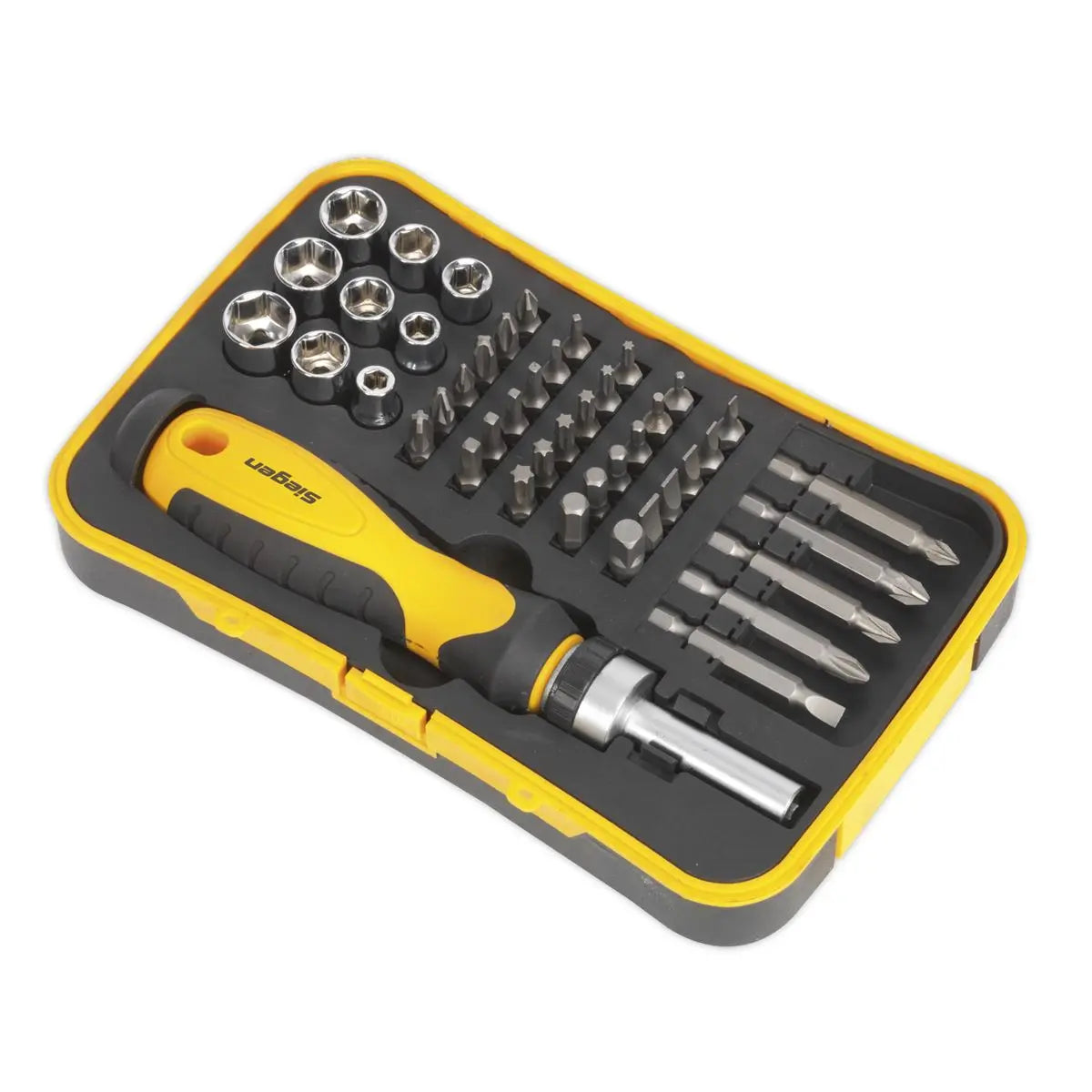 Siegen by Sealey Socket & Bit Set 45pc Ratchet Screwdriver 