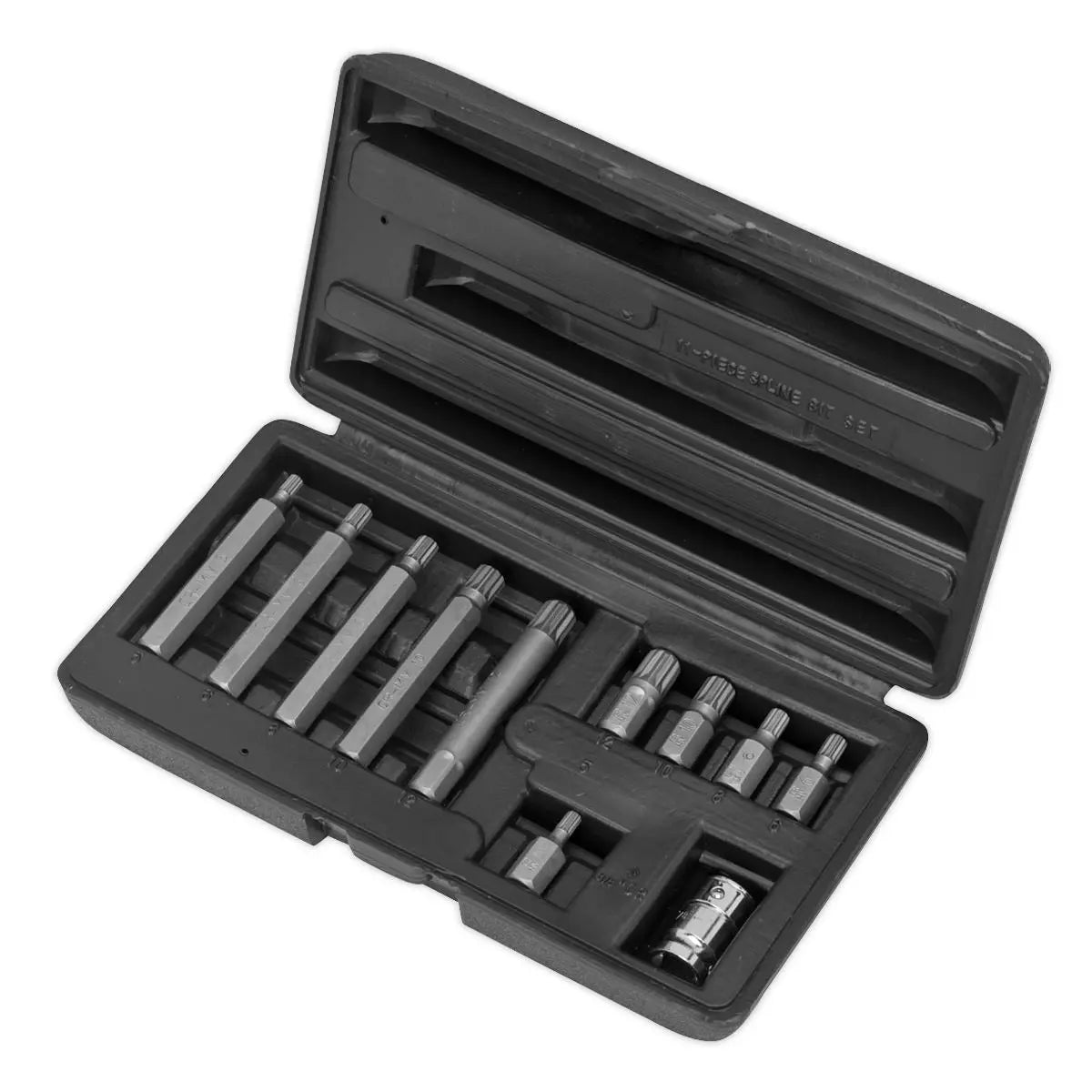 Siegen by Sealey Spline Bit & Holder Set 11pc - 3/8"Sq Drive 
