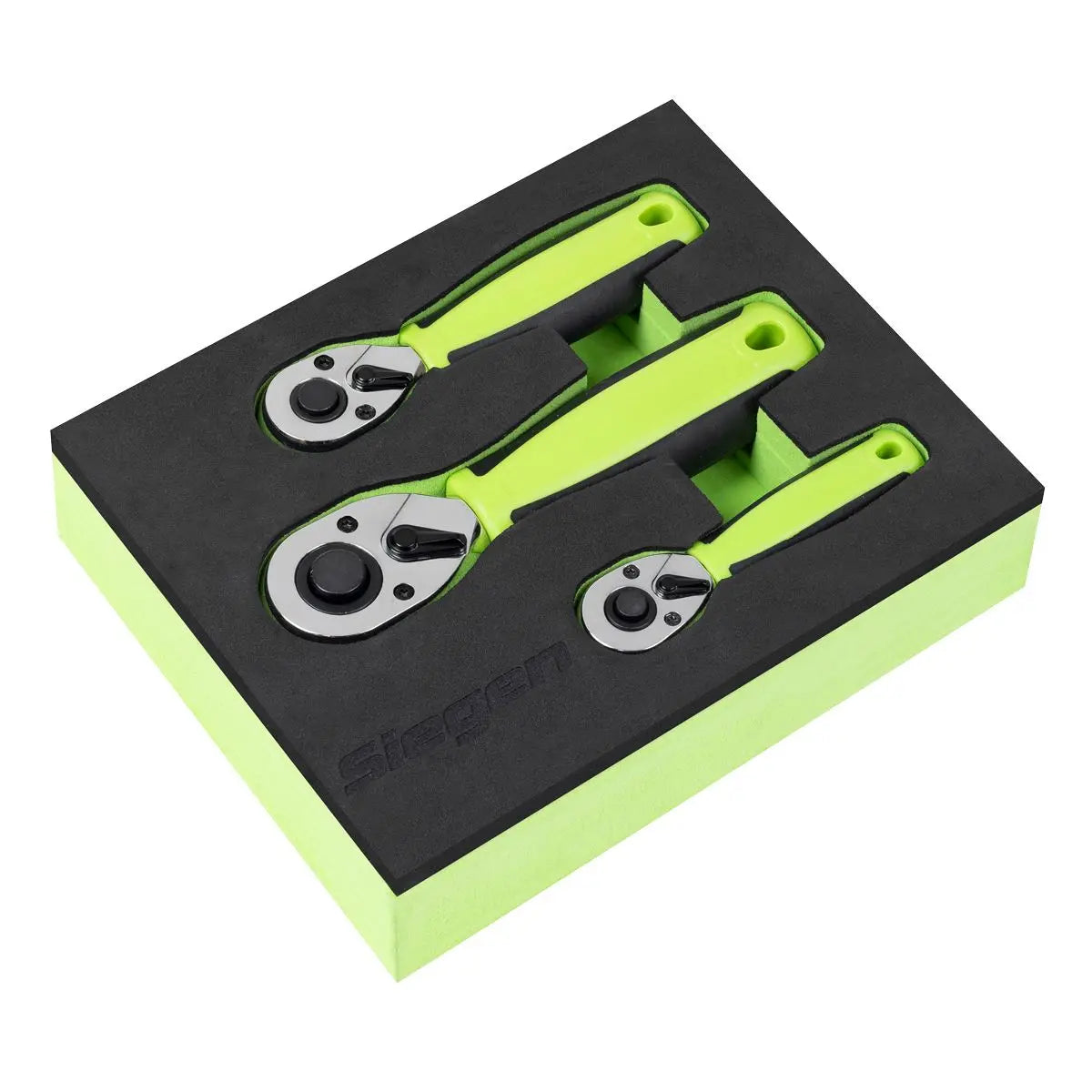 Siegen by Sealey Stubby Ratchet Wrench Set 3pc  White Rose Tools