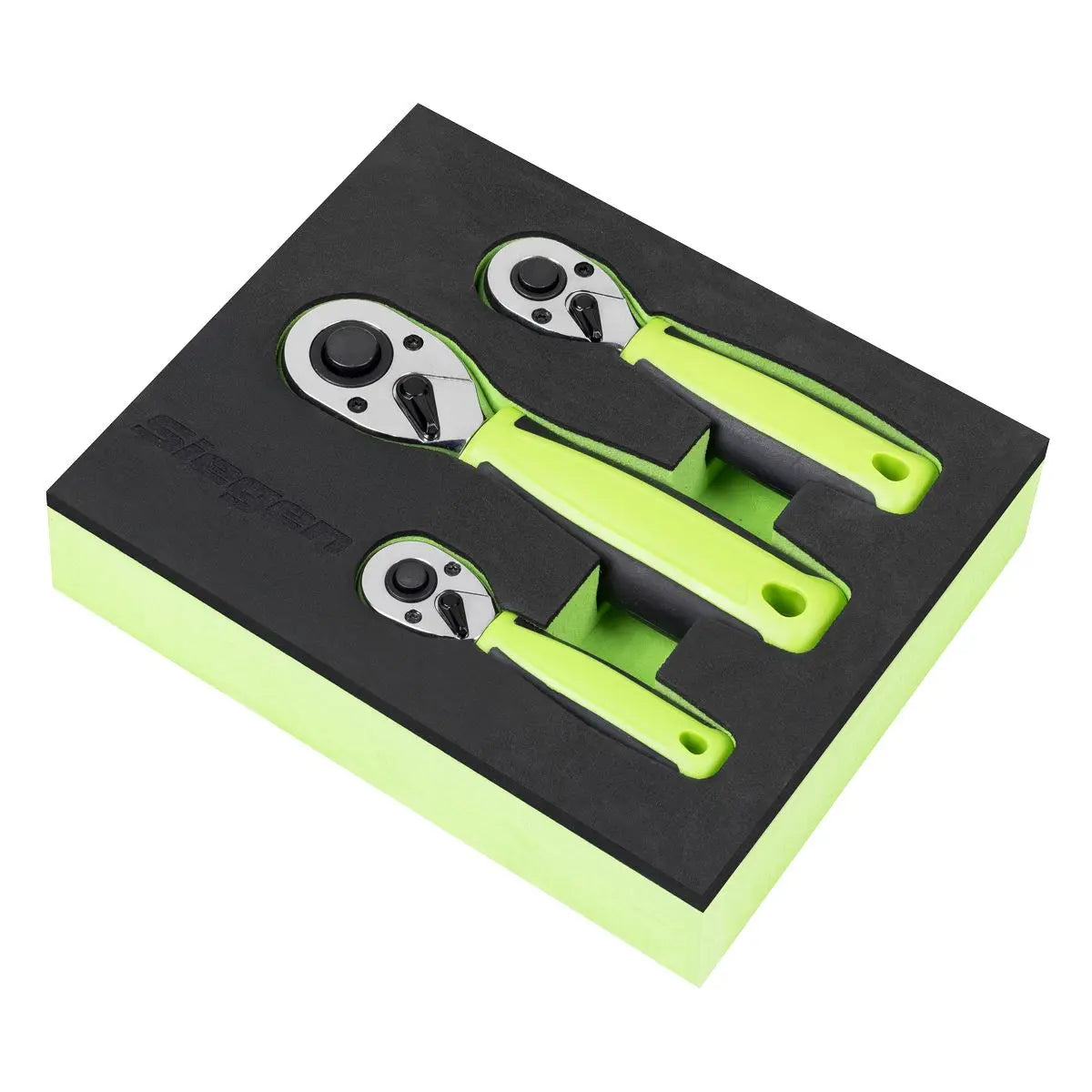 Siegen by Sealey Stubby Ratchet Wrench Set 3pc  White Rose Tools