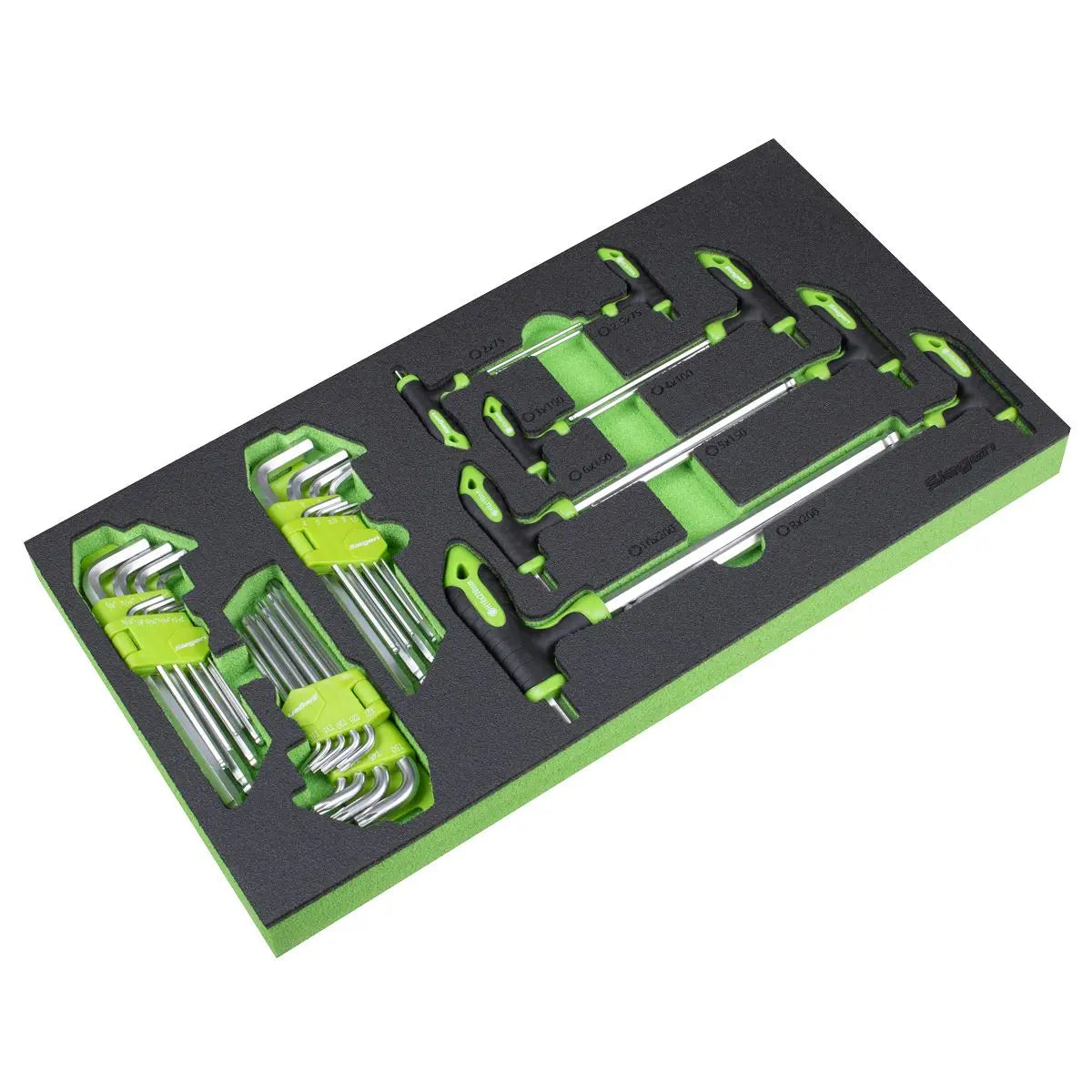 Siegen by Sealey T-Handle & Standard Hex/TRX-Star* Key Set with Tool Tray  White Rose Tools