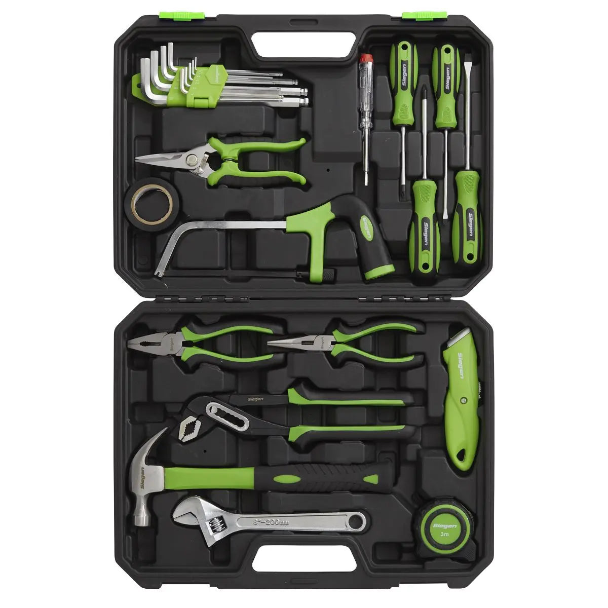 Siegen by Sealey Tool Kit 24 Piece Hammer Hacksaw Pliers Hex Keys Screwdrivers 