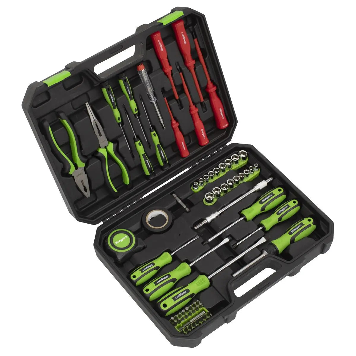 Siegen by Sealey Tool Kit 73 Piece Insulated Screwdrivers Sockets Tape Ratchet Driver 