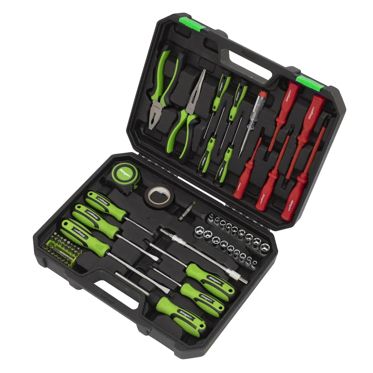 Siegen by Sealey Tool Kit 73 Piece Insulated Screwdrivers Sockets Tape Ratchet Driver 