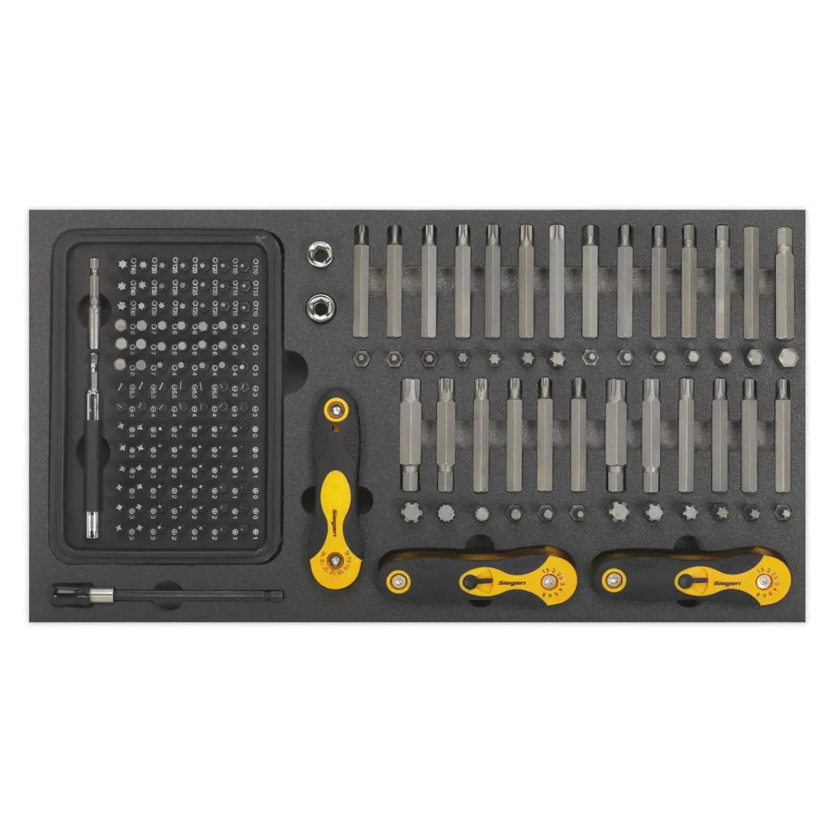 Siegen by Sealey Tool Tray with Specialised Bits & Folding Hex Keys 192pc 