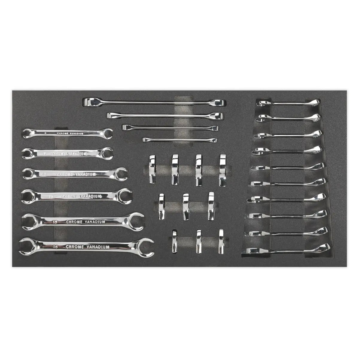 Siegen by Sealey Tool Tray with Specialised Spanner Set 30pc - Metric 
