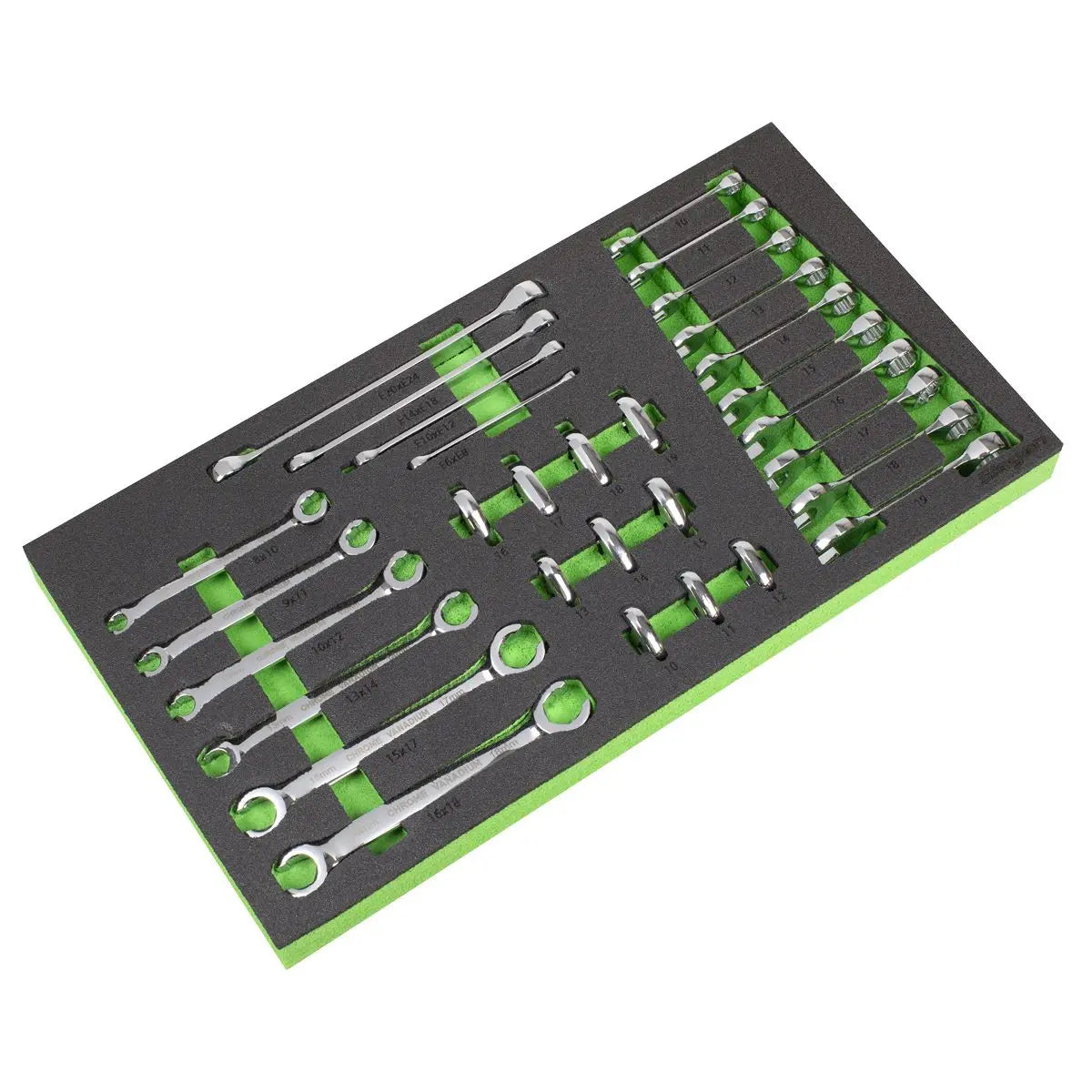 Siegen by Sealey Tool Tray with Specialised Spanner Set 30pc - Metric  White Rose Tools