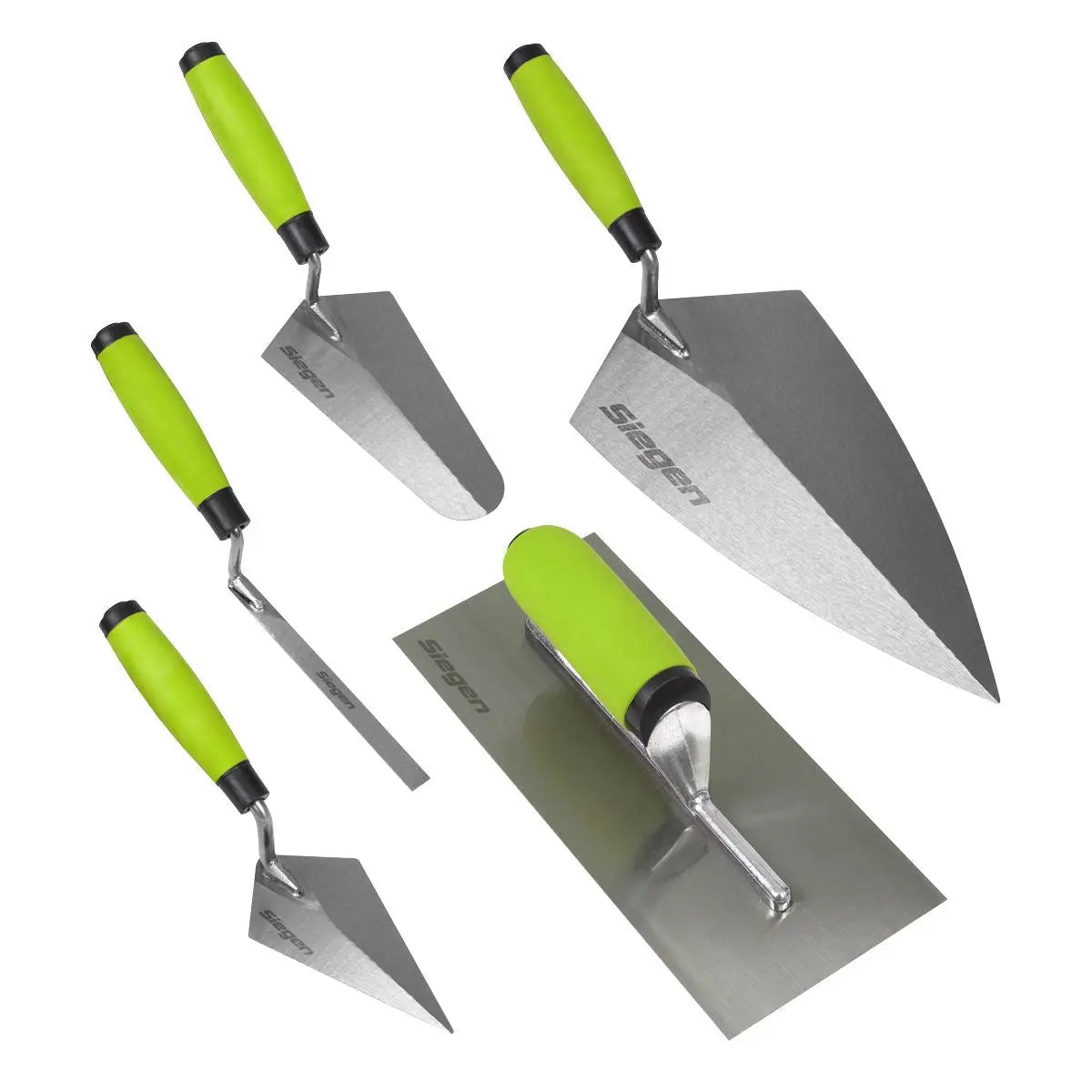 Siegen by Sealey Trowel Set with Soft Grip Handle 5pc  White Rose Tools