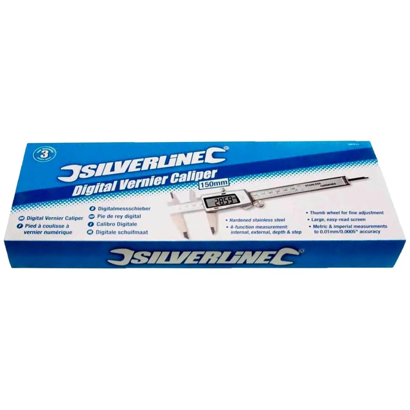 Silverline 0-150mm Digital Vernier Caliper Internal External Depth Measure 