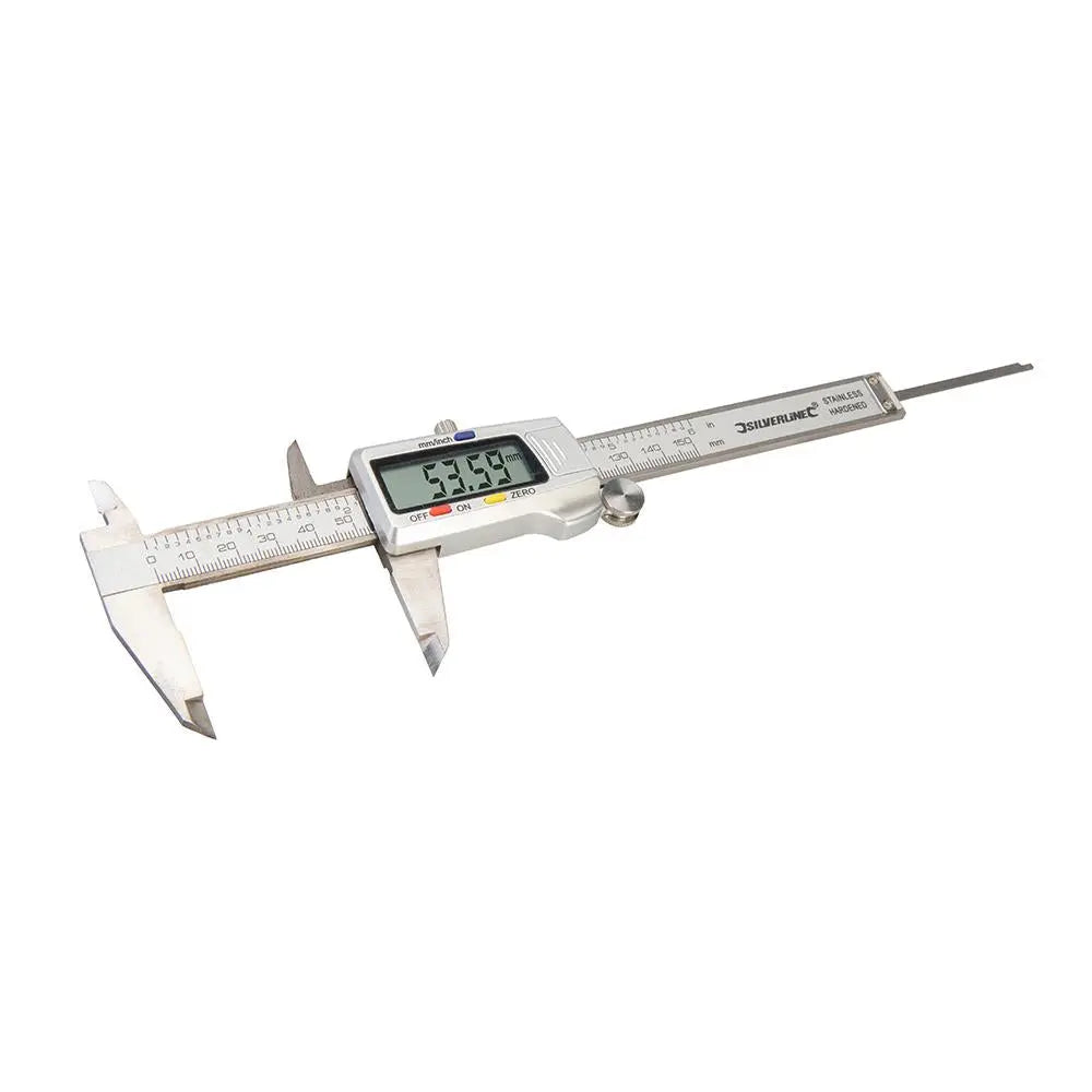 Silverline 0-150mm Digital Vernier Caliper Internal External Depth Measure 