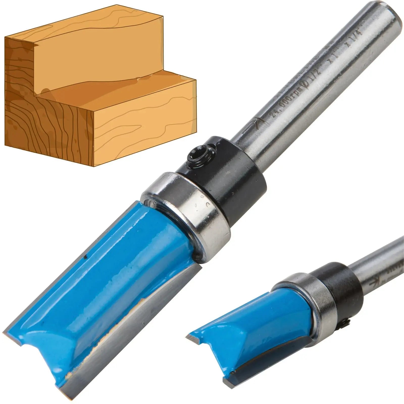 Silverline 1/4" Shank TCT Template Cutter Router Bits 