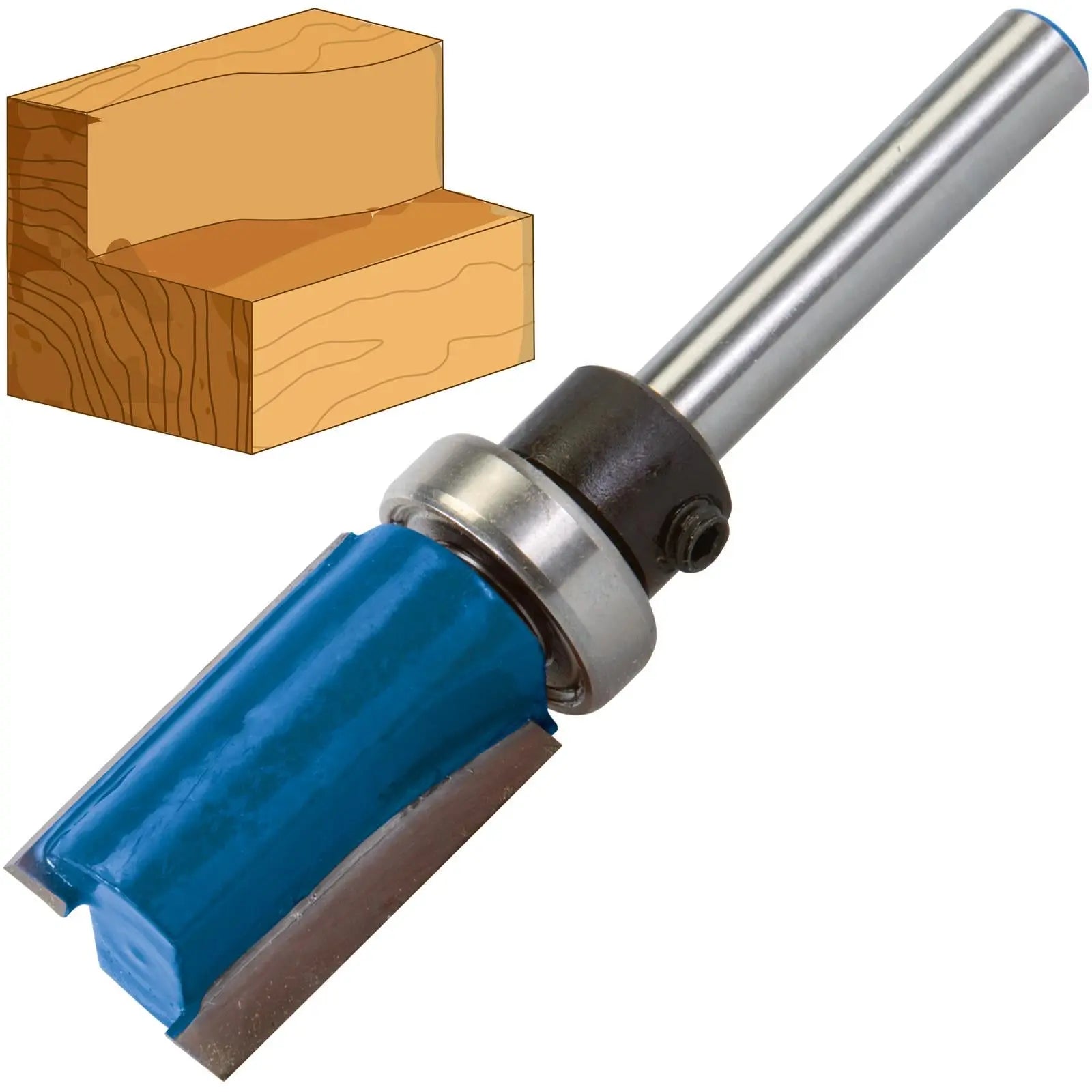 Silverline 1/4" Shank TCT Template Cutter Router Bits 