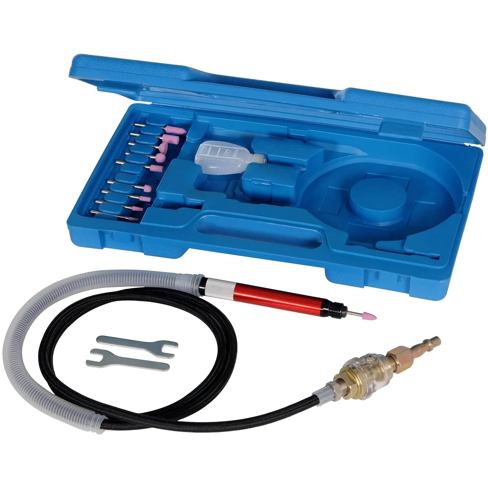 Silverline 1.5m Air Micro Grinder Kit High Speed Heads Oiler Precise