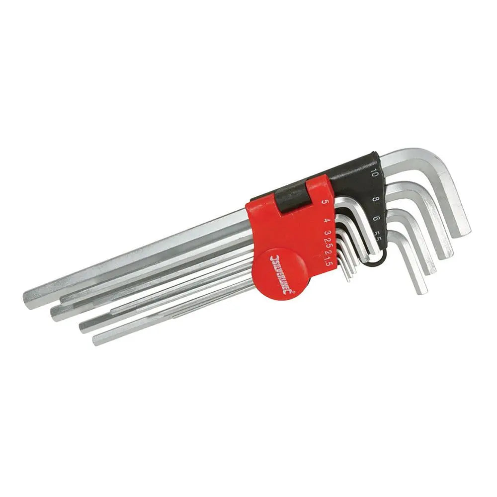 Silverline 10 Piece Hex Key Set Metric 1.5mm - 10mm Expert Steel Socket Wrench 