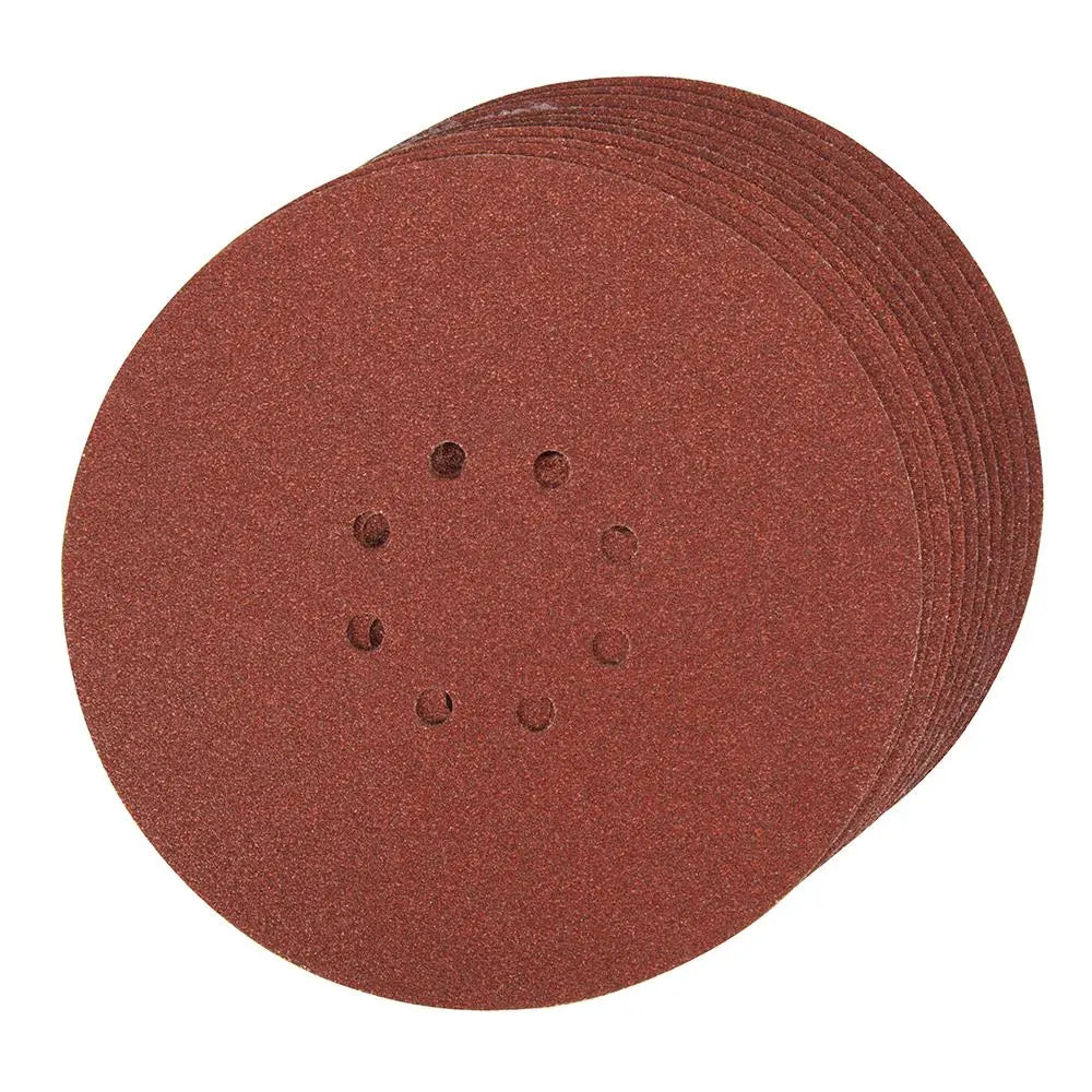 Silverline 10 Piece Punched Hook & Loop Sanding Discs 