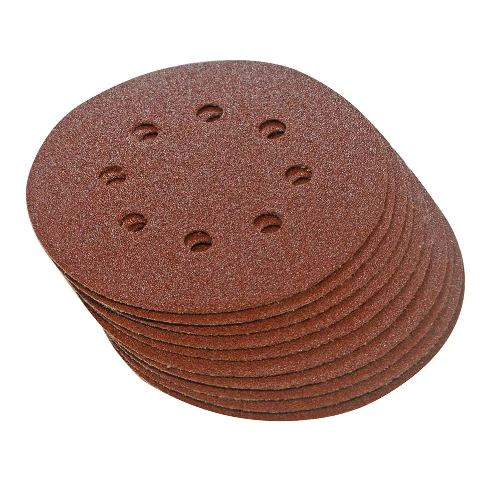 Silverline 10 Piece Punched Hook & Loop Sanding Discs 
