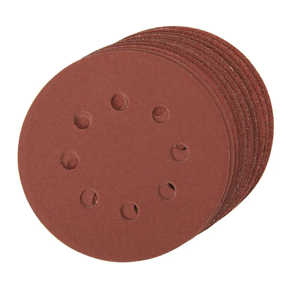 Silverline 10 Piece Punched Hook & Loop Sanding Discs 
