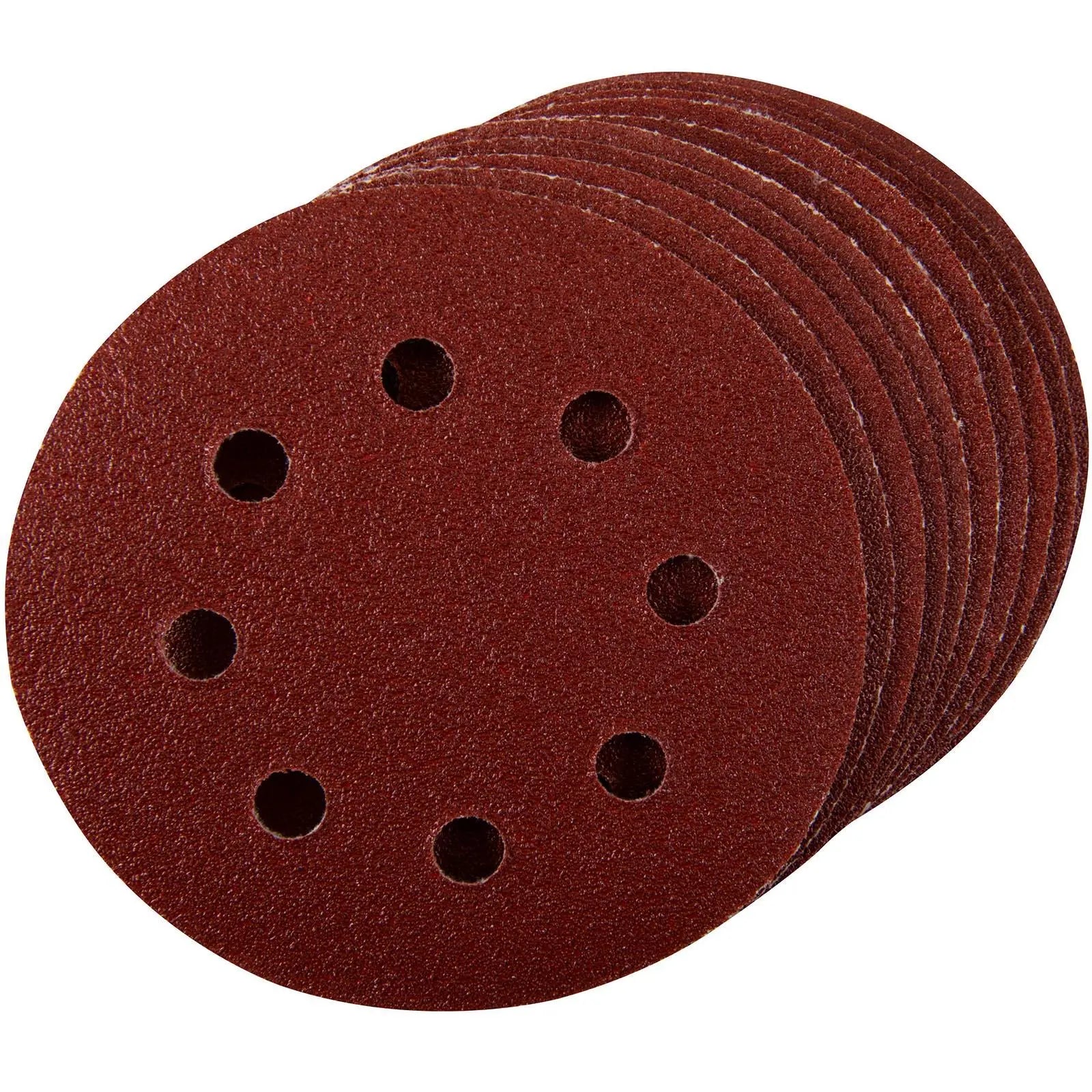 Silverline 10 Piece Punched Hook & Loop Sanding Discs 