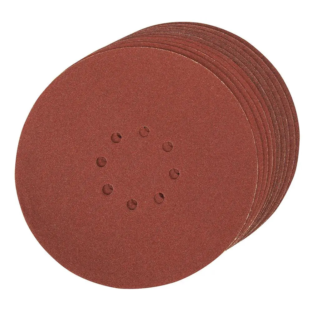 Silverline 10 Piece Punched Hook & Loop Sanding Discs 