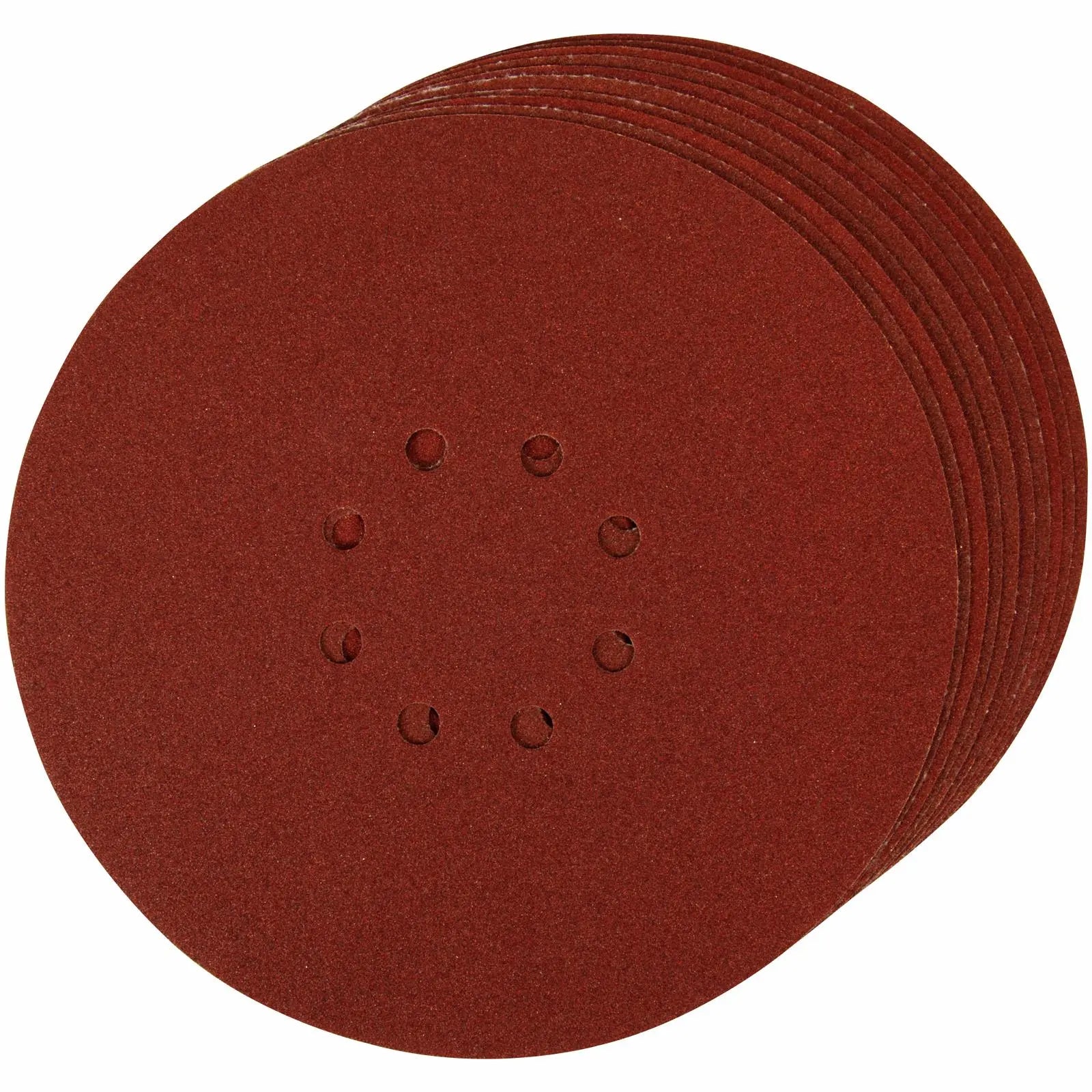 Silverline 10 Piece Punched Hook & Loop Sanding Discs 