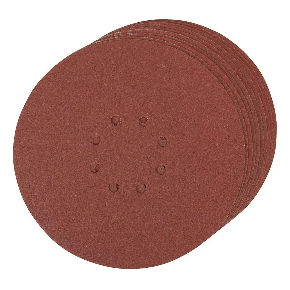 Silverline 10 Piece Punched Hook & Loop Sanding Discs 