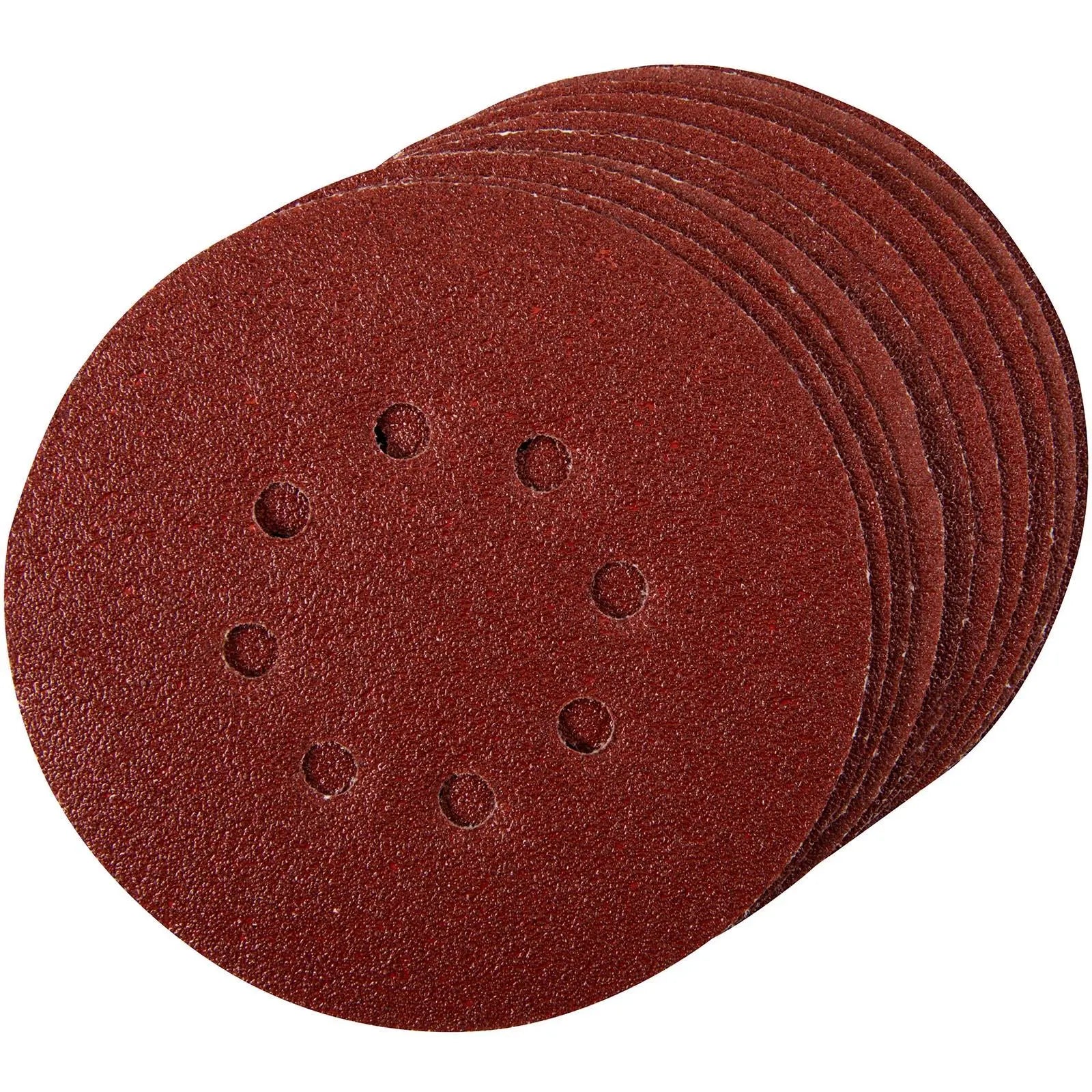 Silverline 10 Piece Punched Hook & Loop Sanding Discs 