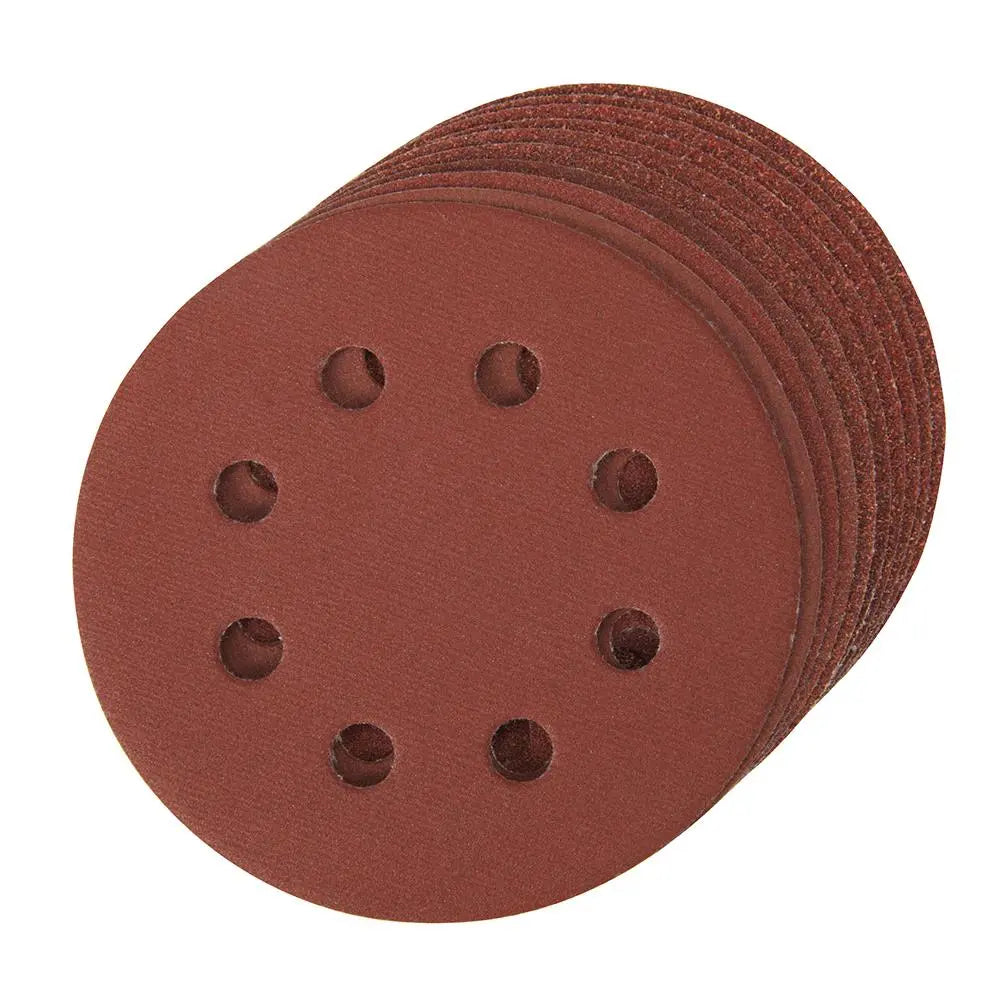 Silverline 10 Piece Punched Hook & Loop Sanding Discs 