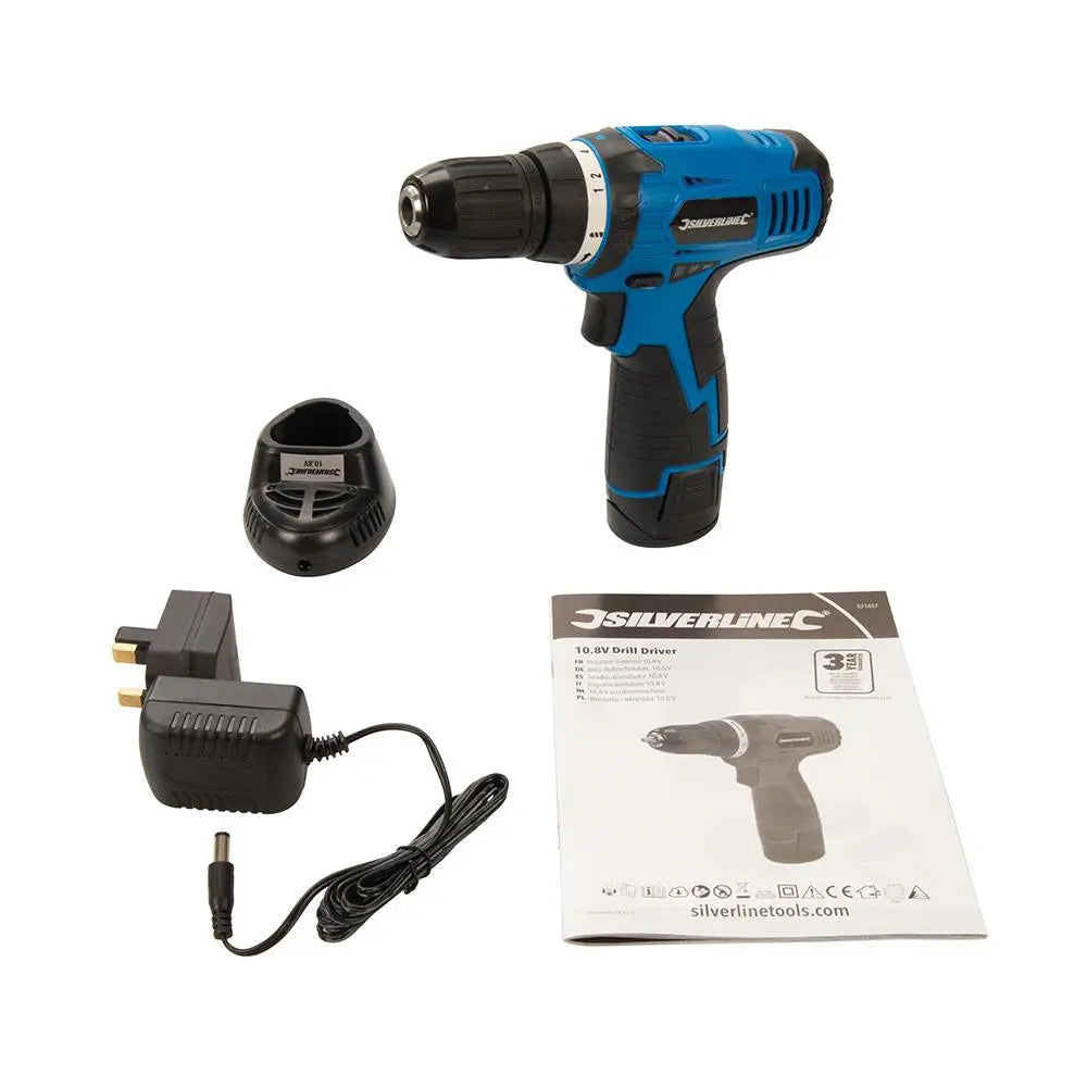 Silverline 10.8V Drill Driver 521457  White Rose Tools