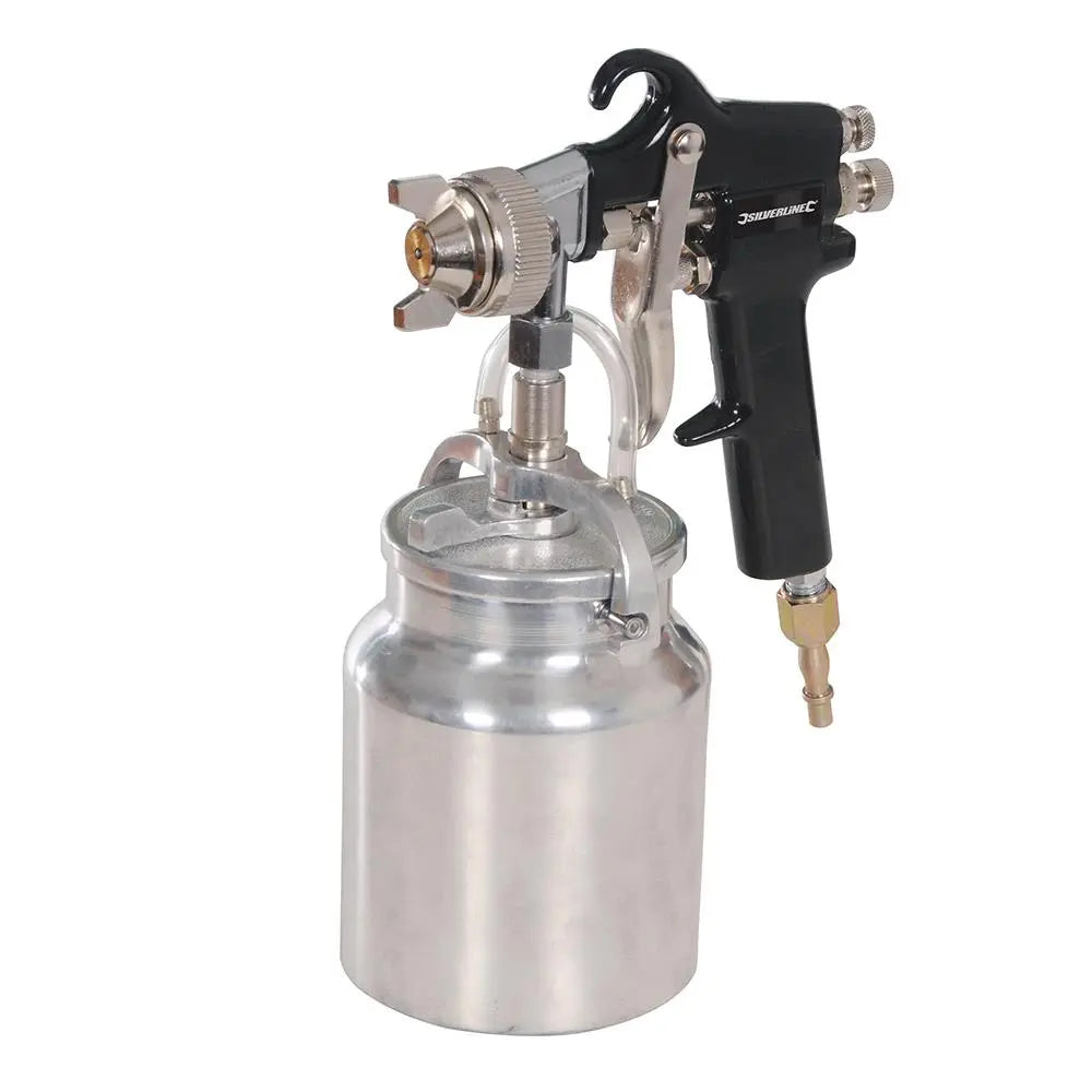 Silverline 1000ml High Pressure Spray Gun Adustable Pattern 1/4" Air Tool 
