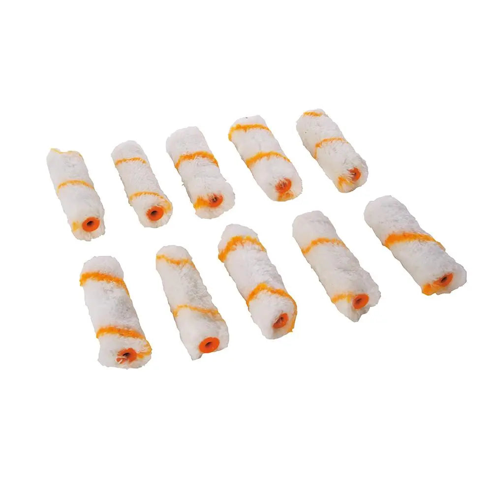 Silverline 100mm Mini Roller Sleeves 10pk Emulsion 797959  White Rose Tools