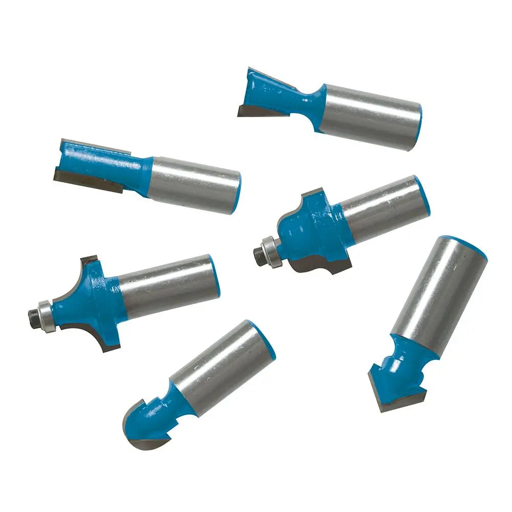 Silverline 12 Piece 1/2" Drive TCT Router Bit Set Cutter Straight Flush Trim Cove 