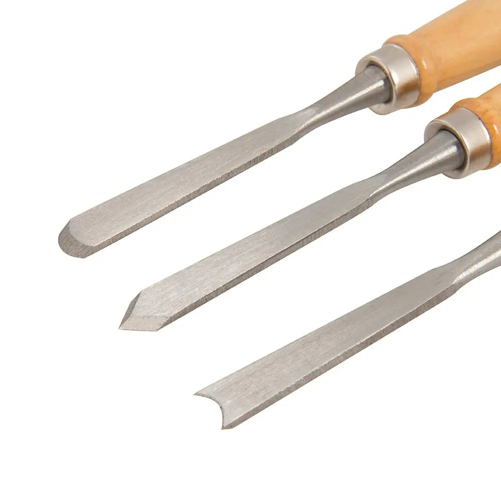 Silverline 12 Piece 200mm Precision Wood Carving Chisels Woodwork 