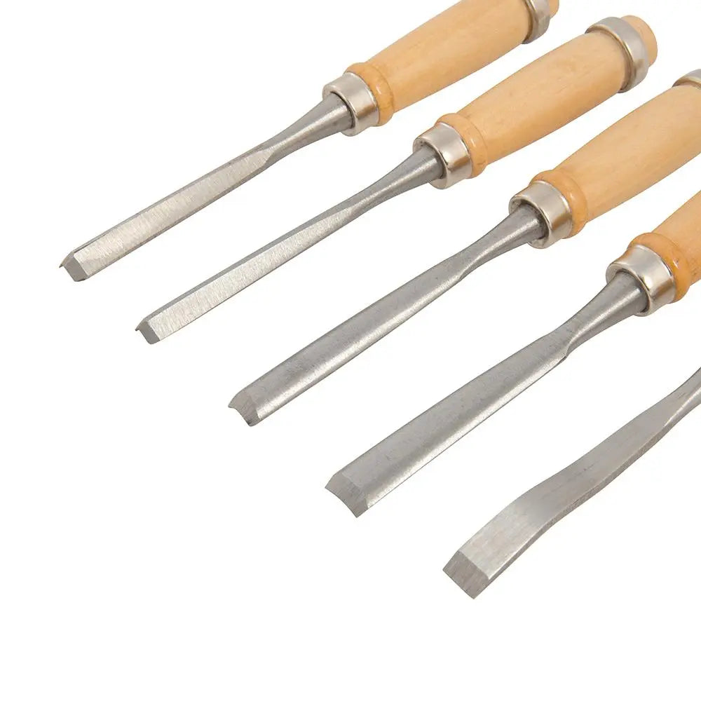 Silverline 12 Piece 200mm Precision Wood Carving Chisels Woodwork 