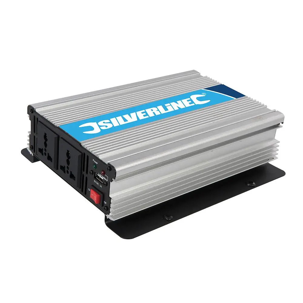 Silverline 12V Inverter 1000W (2 x 500W) 168754  White Rose Tools