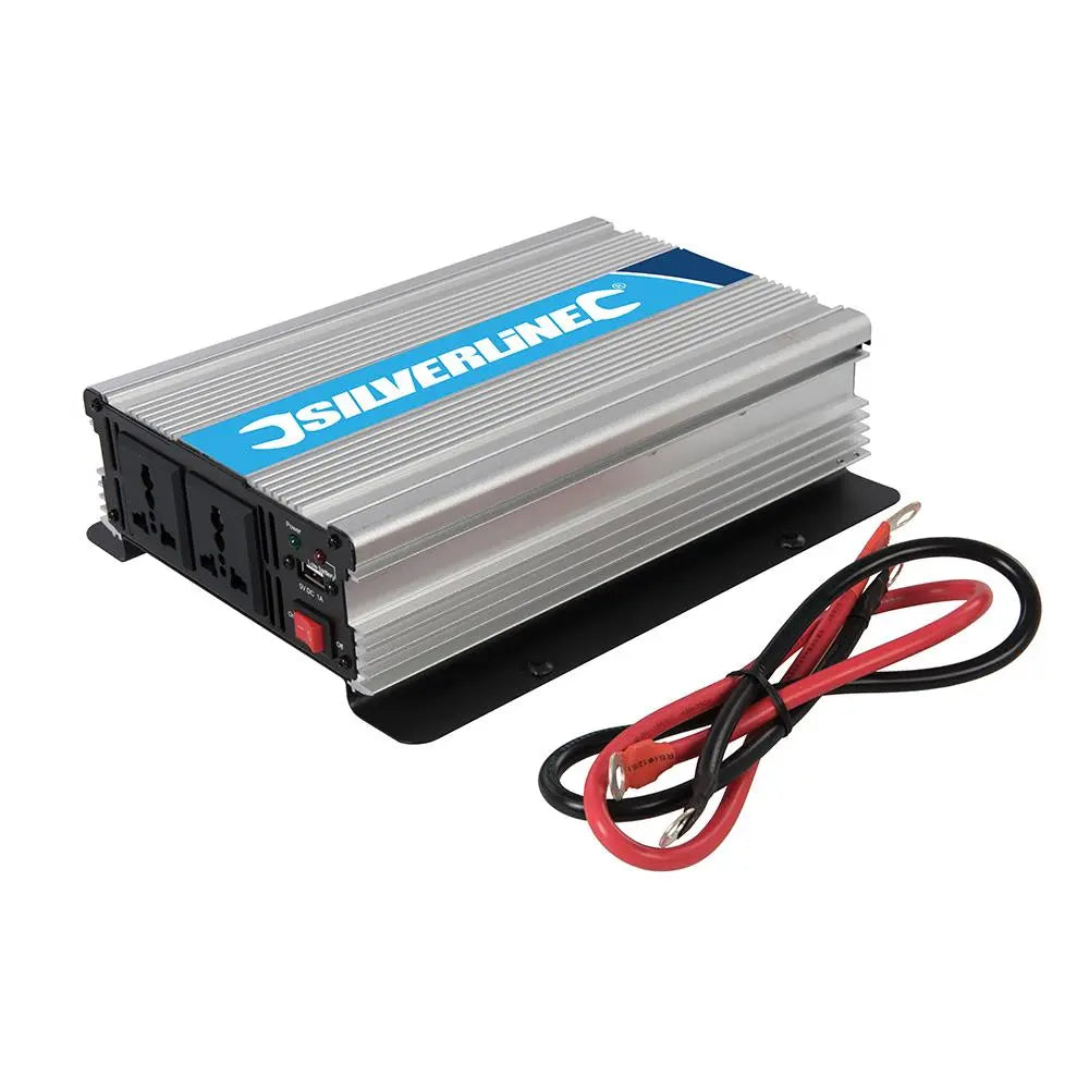 Silverline 12V Inverter 1000W (2 x 500W) 168754  White Rose Tools