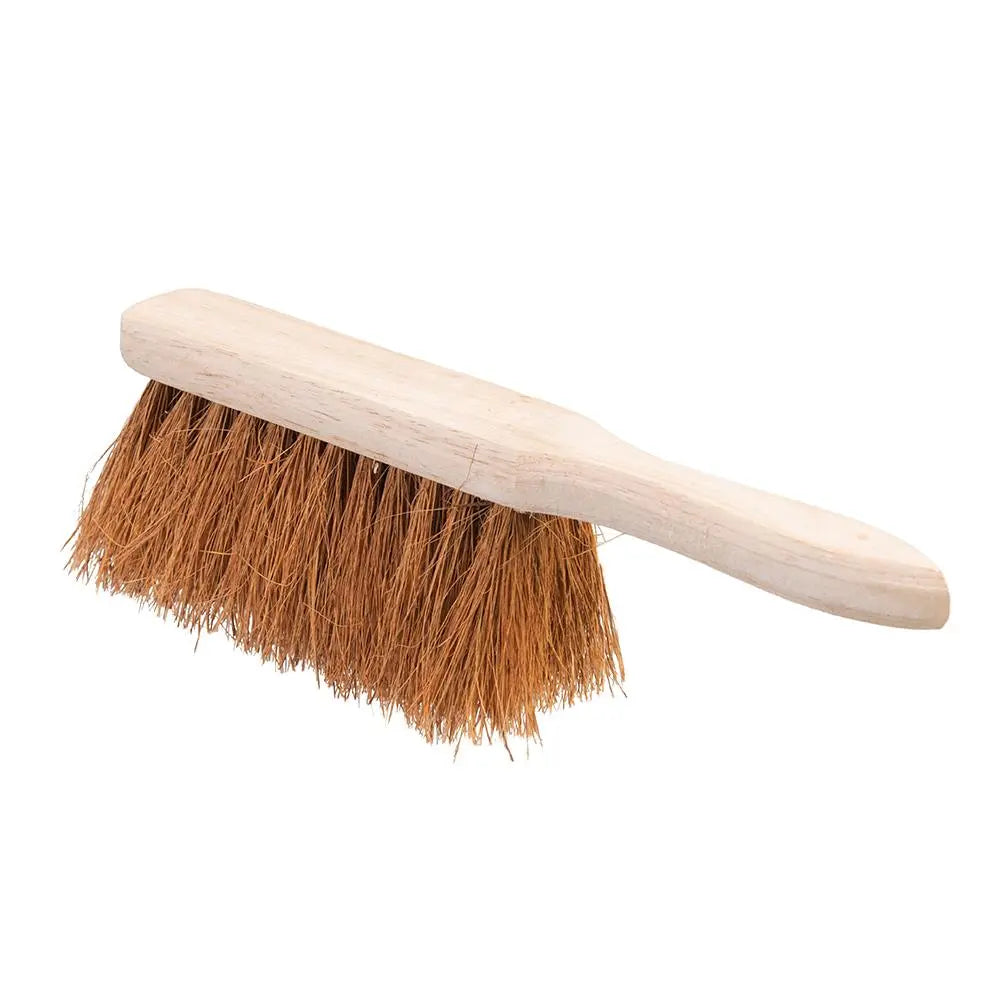 Silverline 12" Soft Coco Hand Brush Sweep Broom Clean Wooden Handle 