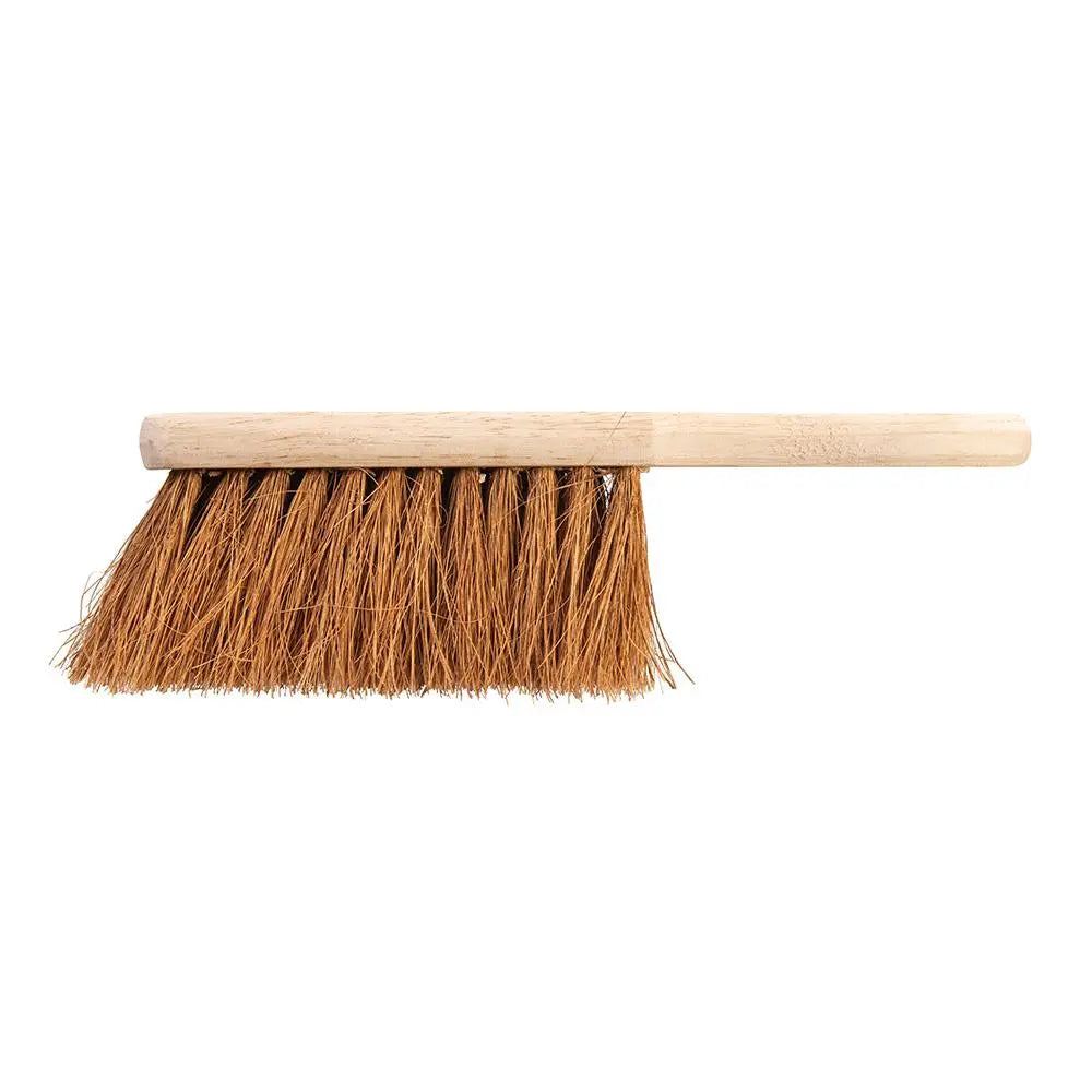 Silverline 12" Soft Coco Hand Brush Sweep Broom Clean Wooden Handle 