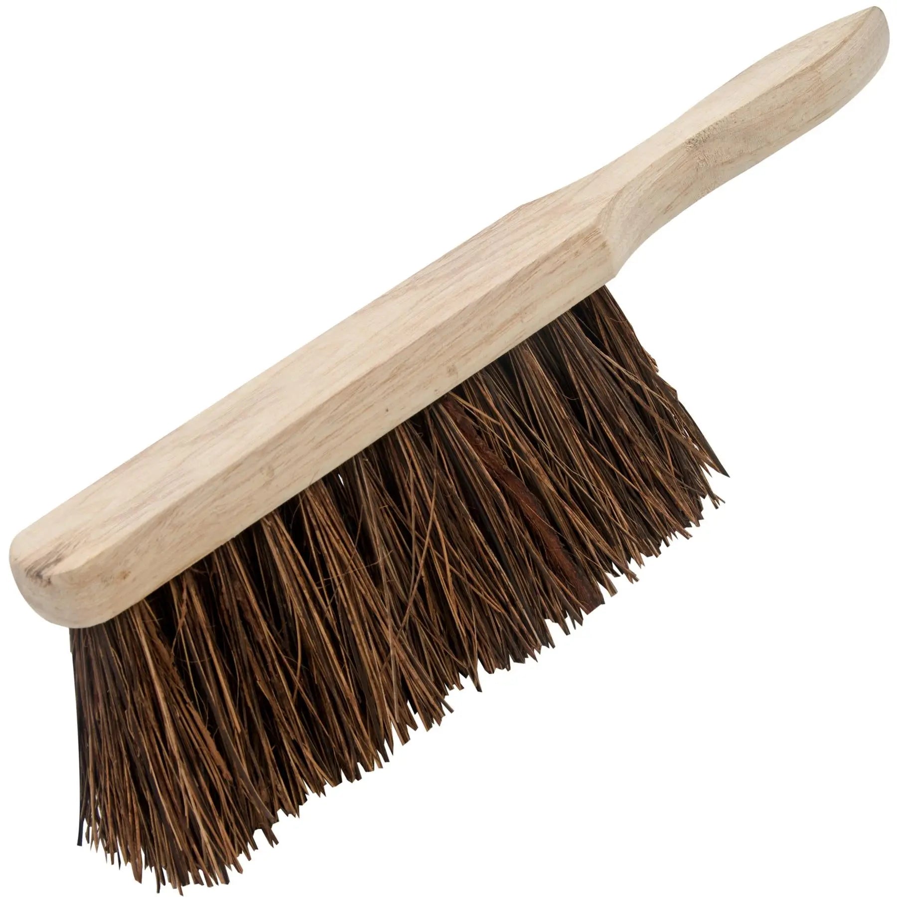 Silverline 12" Stiff Bassine Hand Brush Bristles Sweep Broom Clean Wooden 